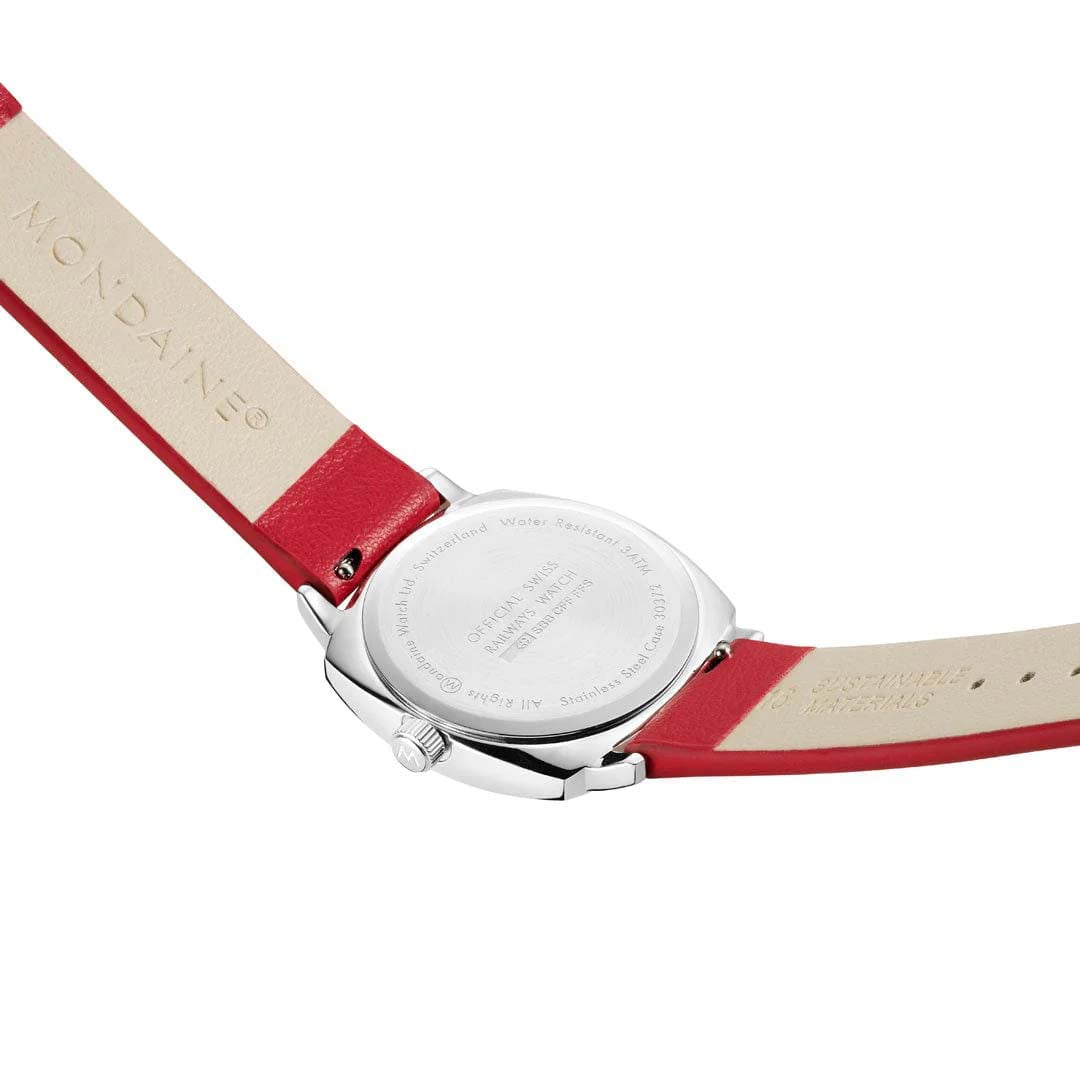 Petite Cushion Red Vegan Grape Leather Watch