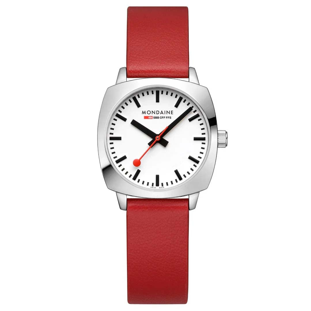 Petite Cushion Red Vegan Grape Leather Watch