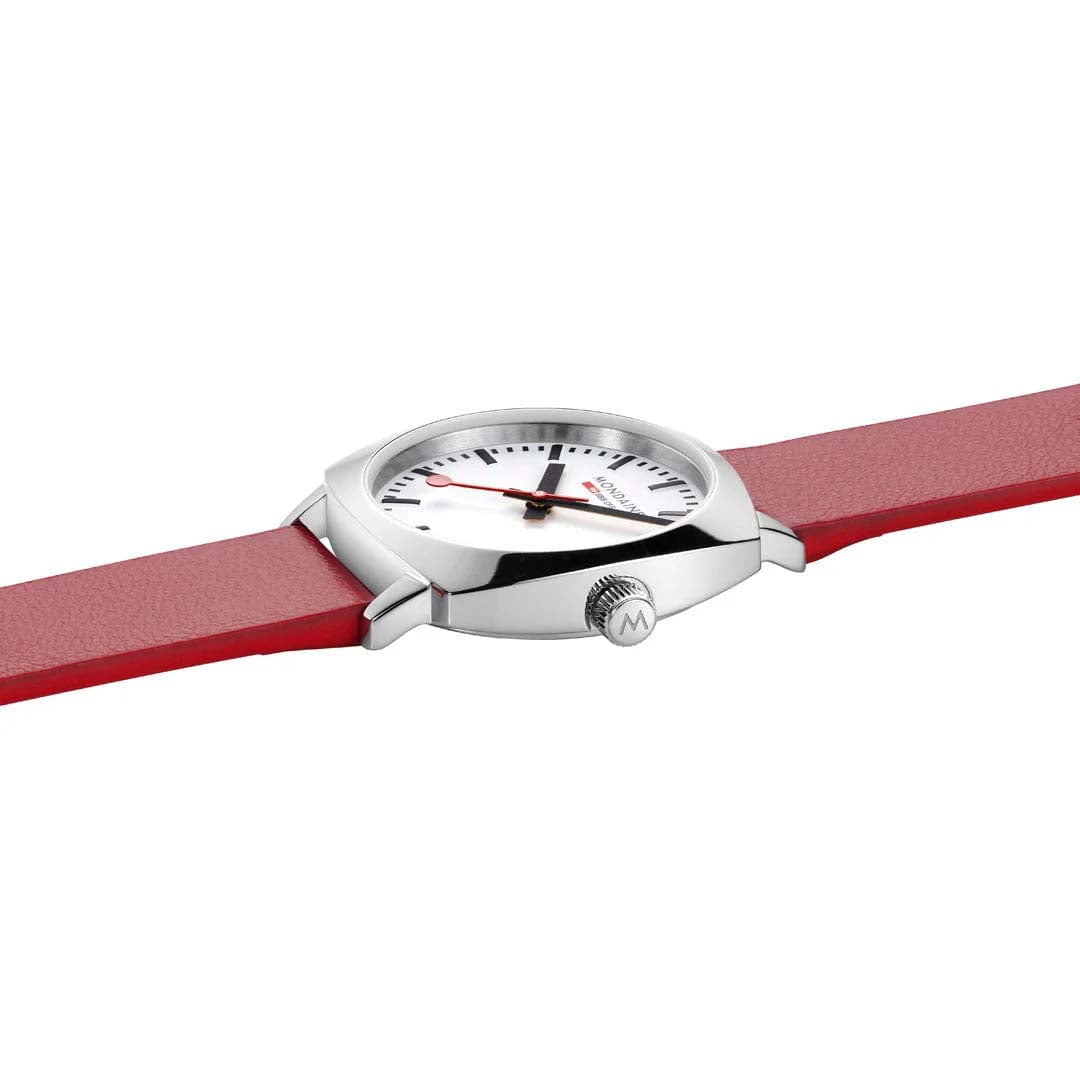 Petite Cushion Red Vegan Grape Leather Watch