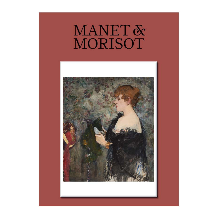 Book cover with 'Manet & Morisot' text and an illustration of a woman holding a fan.