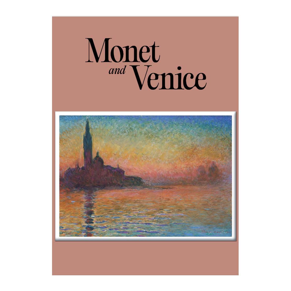 Magnet 'Monet and Venice' with a painting of a cityscape at sunset.