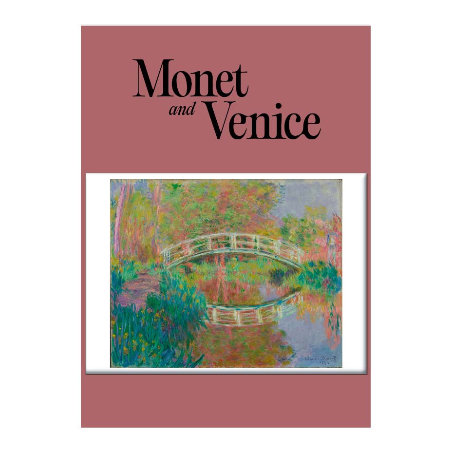 magnet 'Monet and Venice' with a painting of a bridge over water.