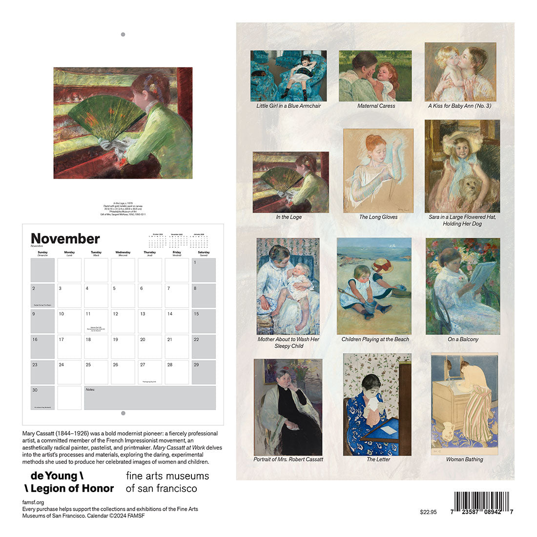 Mary Cassatt at Work 2025 Wall Calendar