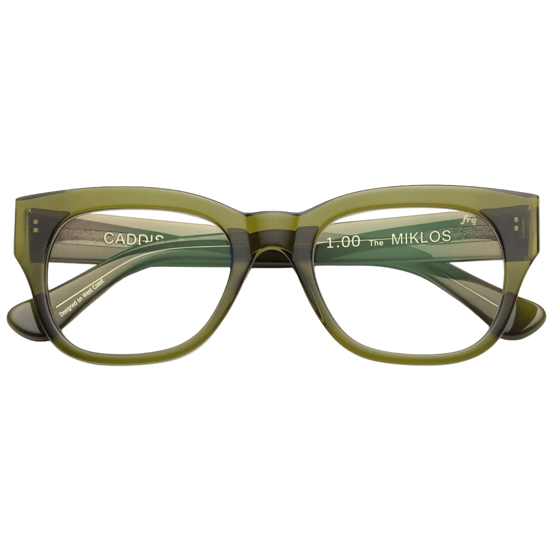 Green eyeglasses front view
