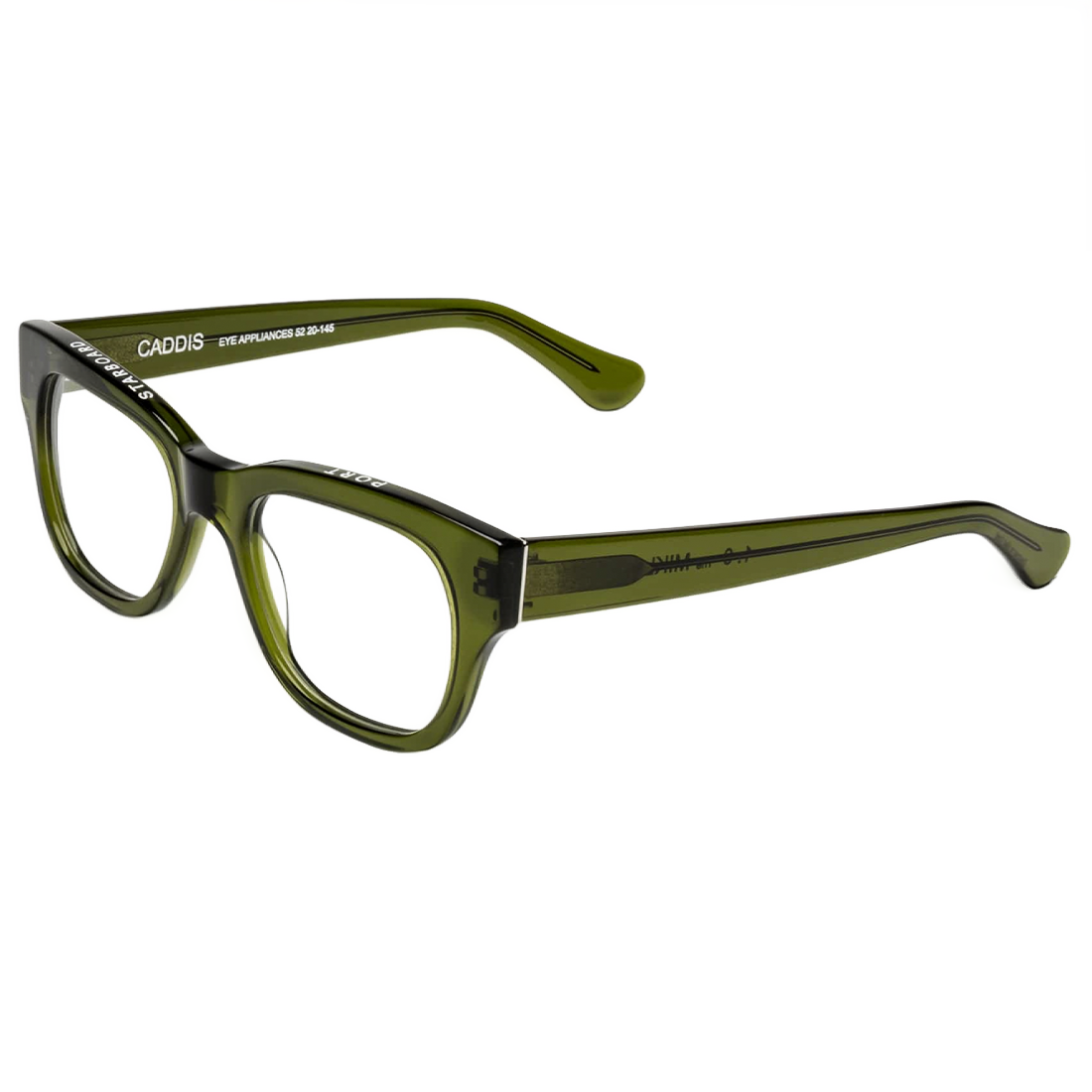 Green eyeglasses side profile