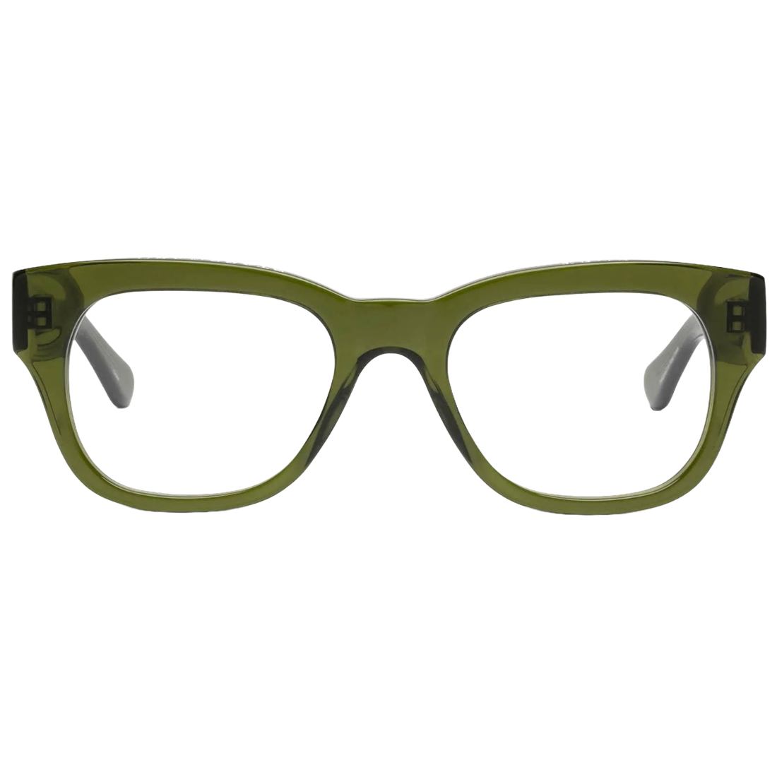 Green eyeglasses front view