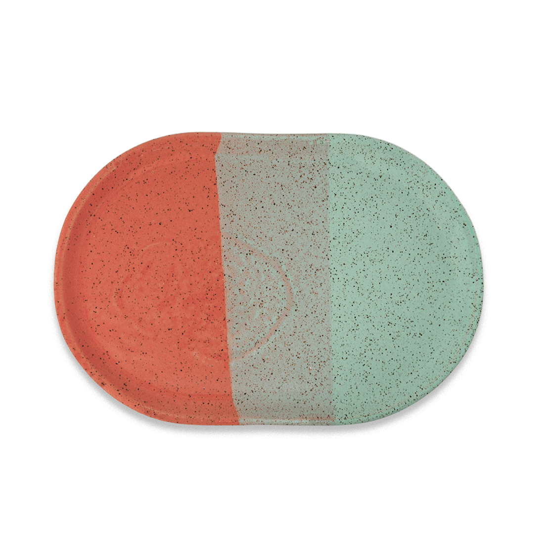 Large platter with multicolored glaze