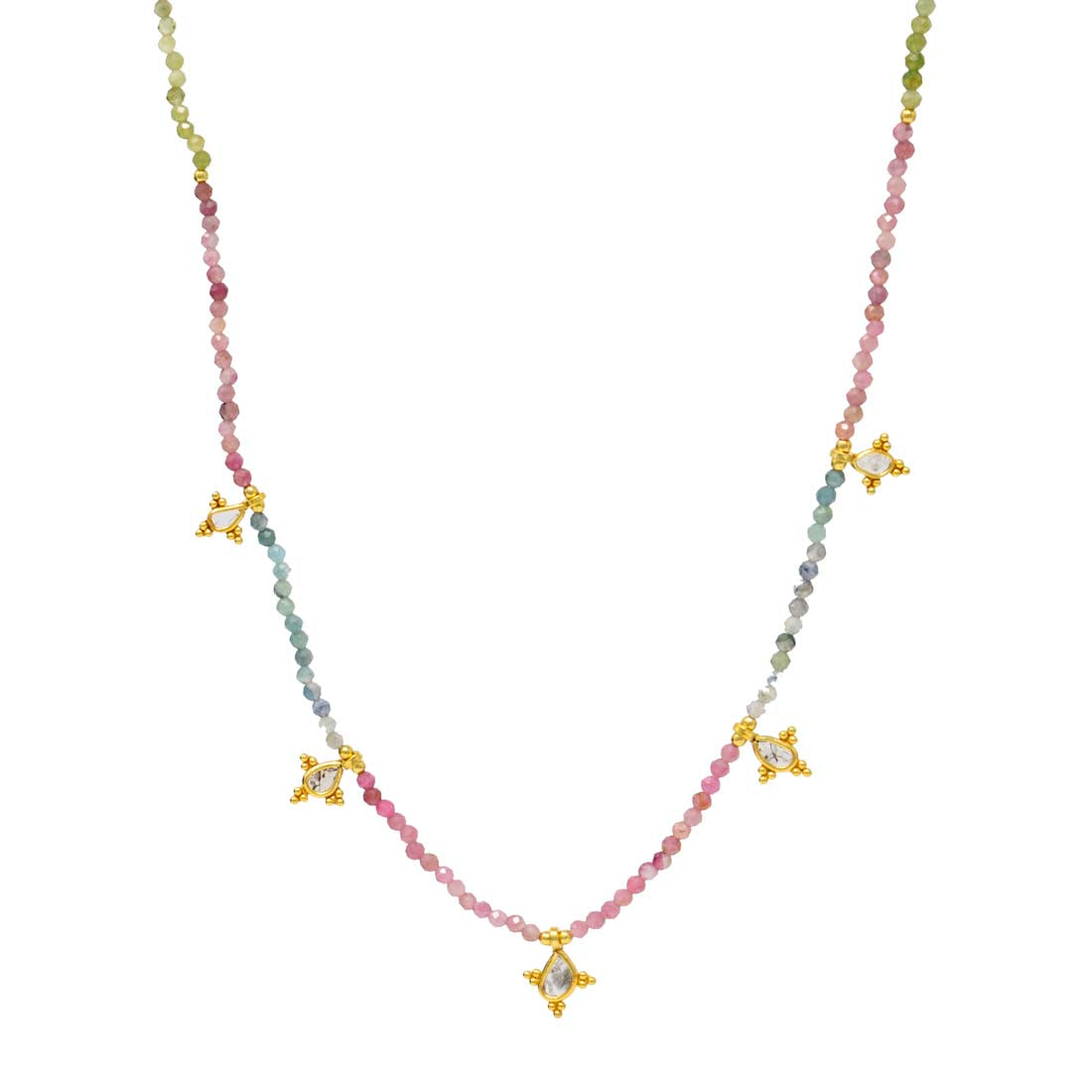 Tourmaline &amp; Polki Diamond Necklace