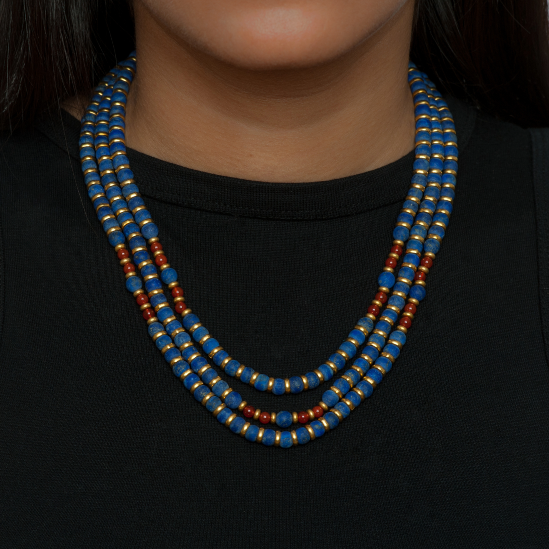 Nefertari Triple Strand Necklace