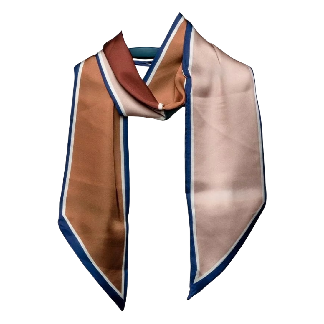 Color Block Neutral Slim Scarf