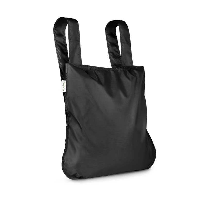 Black Recycled Tote Backpack