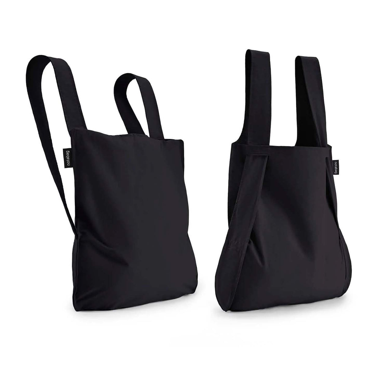 Black Recycled Tote Backpack