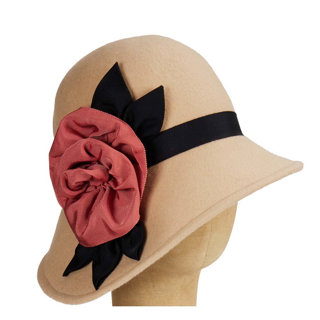 Wool Felt Rose Cloche