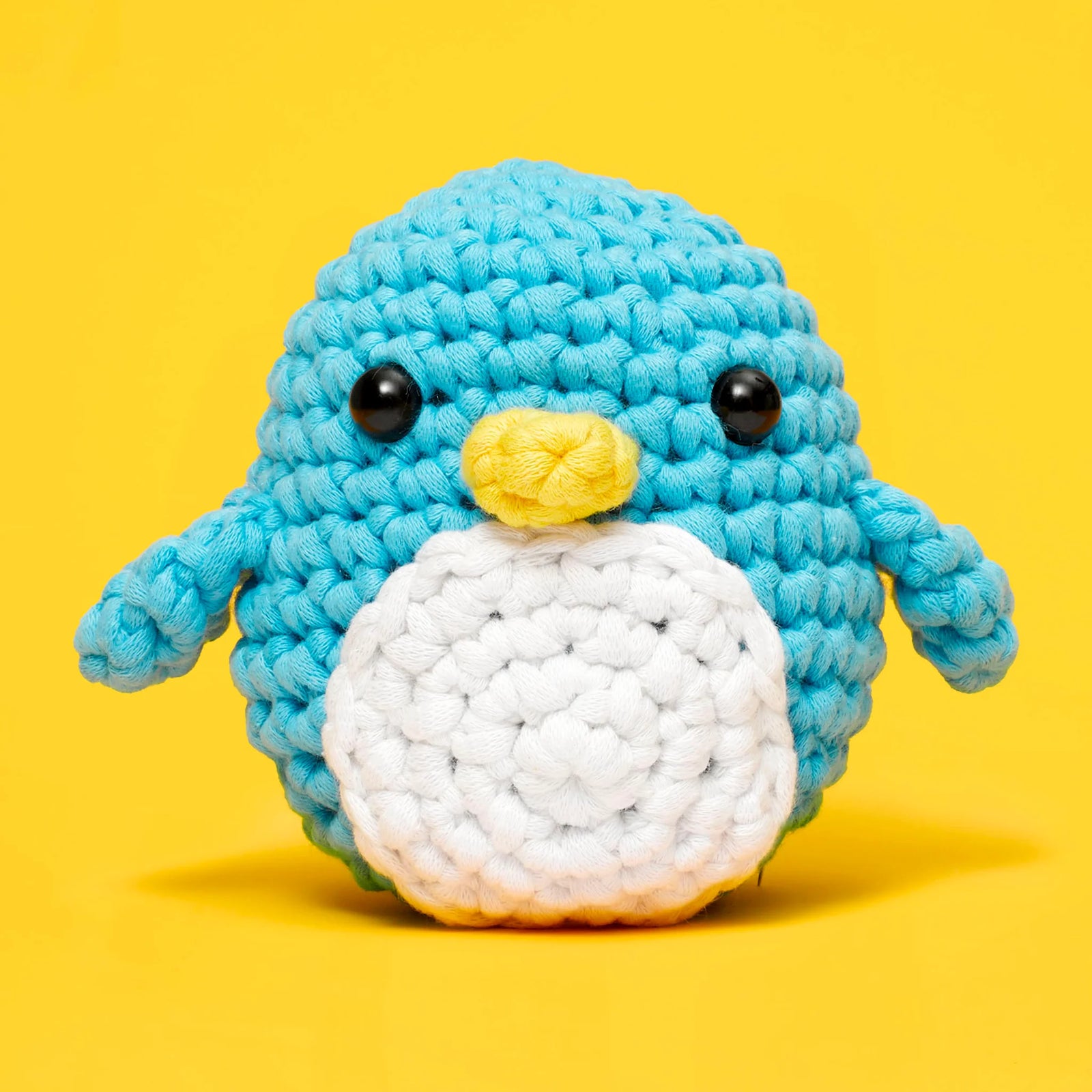Woobles learn to crochet kit with yarn, hooks, and other supplies on a white background