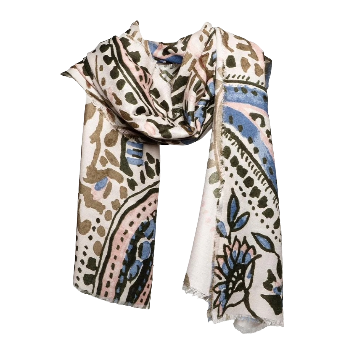 Abstract Paisley Neutral Scarf