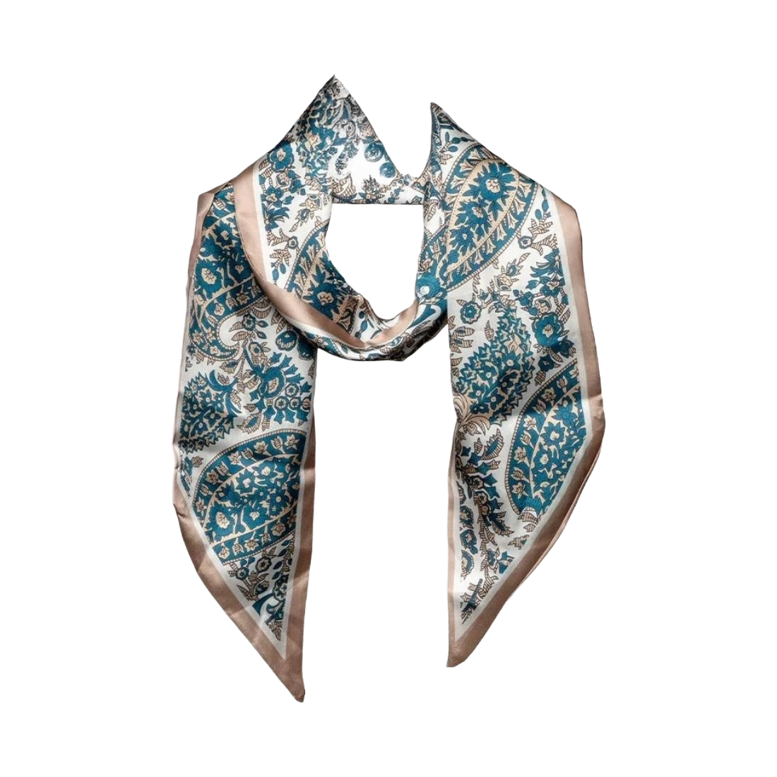 Paisley Teal Slim Scarf