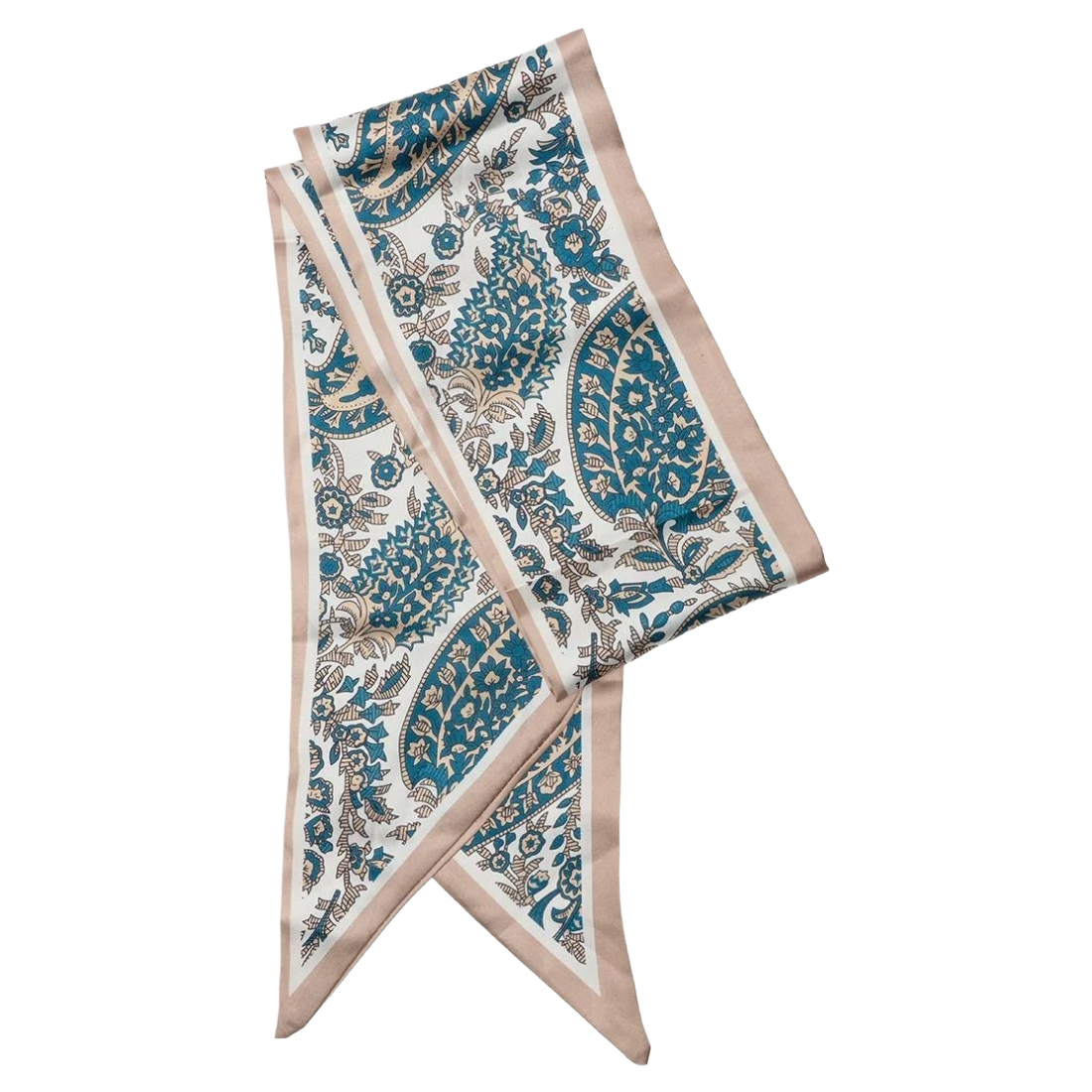 Paisley Teal Slim Scarf