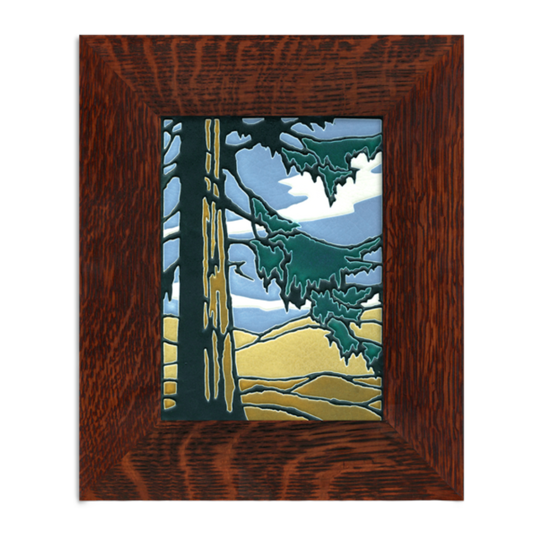 Redwood Oak Framed Tile