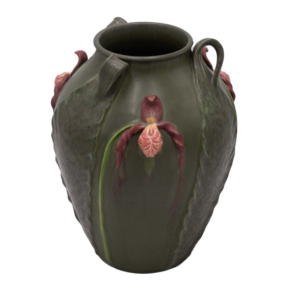 Lady Slipper Orchid Ceramic Vase