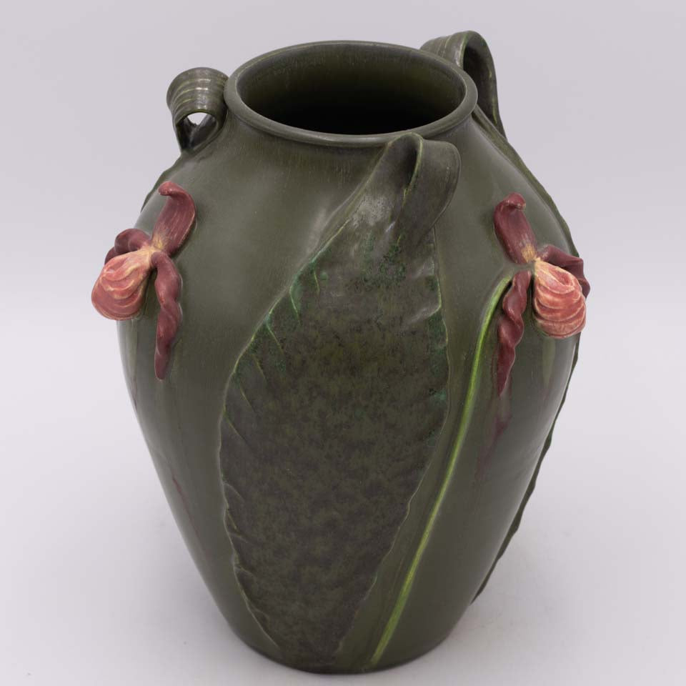 Lady Slipper Orchid Ceramic Vase