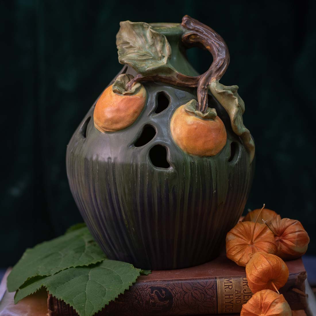 Persimmon Ceramic Pottery Vase