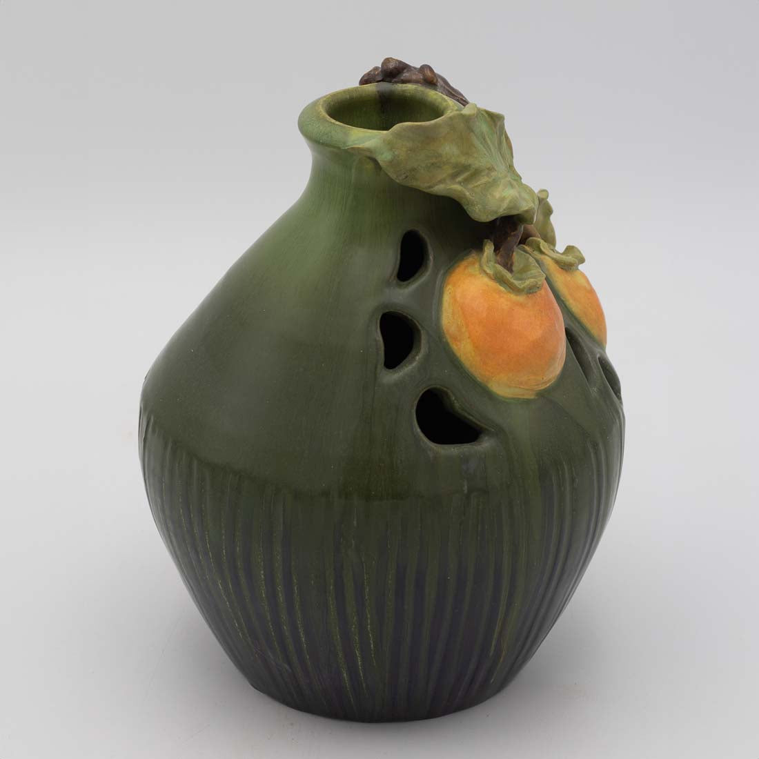 Persimmon Ceramic Pottery Vase