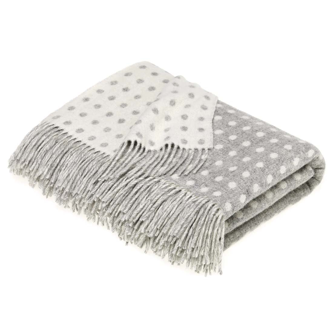 Grey Spots Merino Wool Throw Blanket