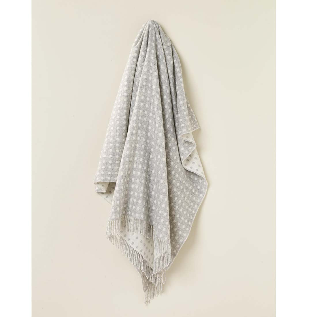 Grey Spots Merino Wool Throw Blanket