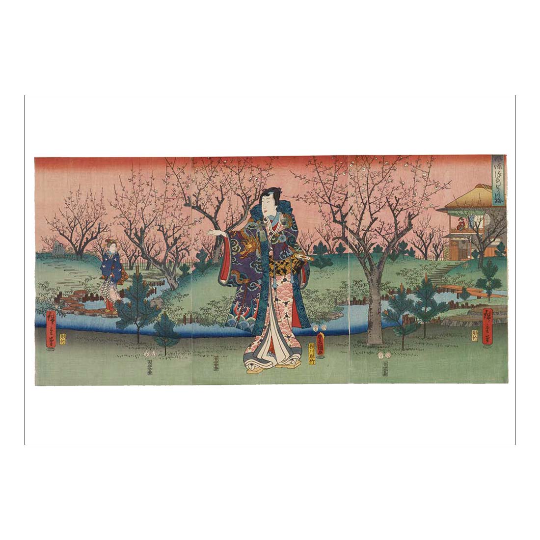 Hiroshige &amp; Kunisada The Plum Orchard Postcard