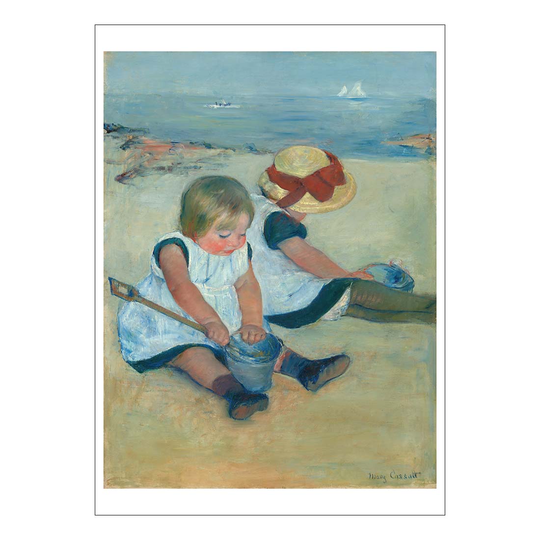 Mary Cassatt Children Playing at the Beach Postcard