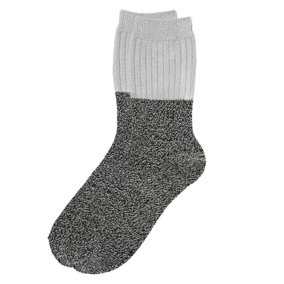 Gray and white sock on a white background