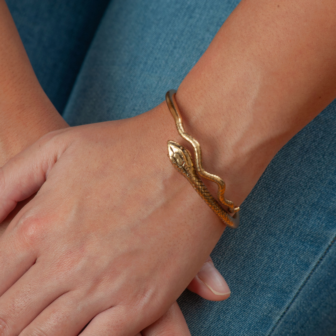Egyptian Snake Antique Gold Cuff