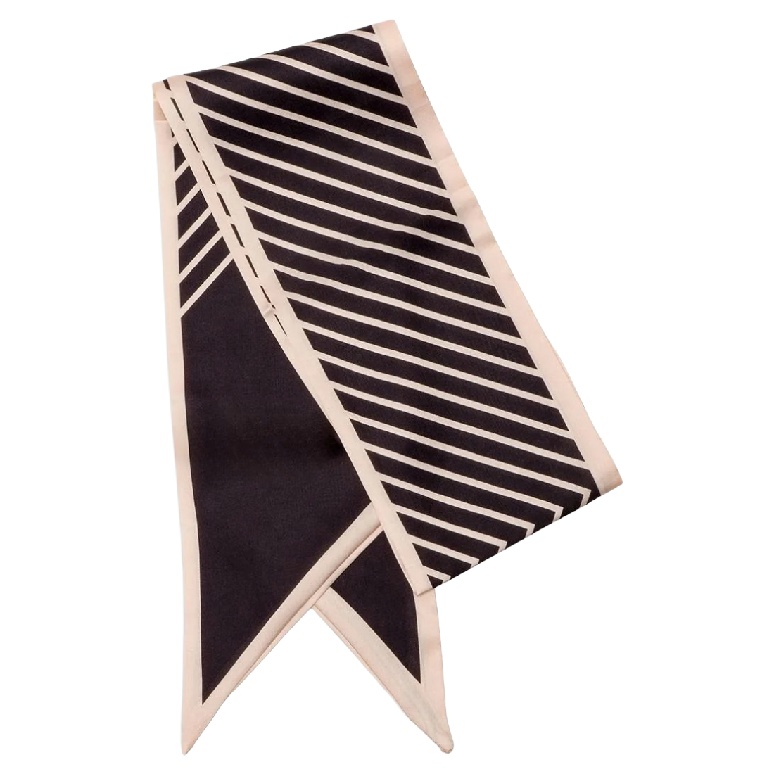 Angeled Stripe Black & Tan Slim Scarf