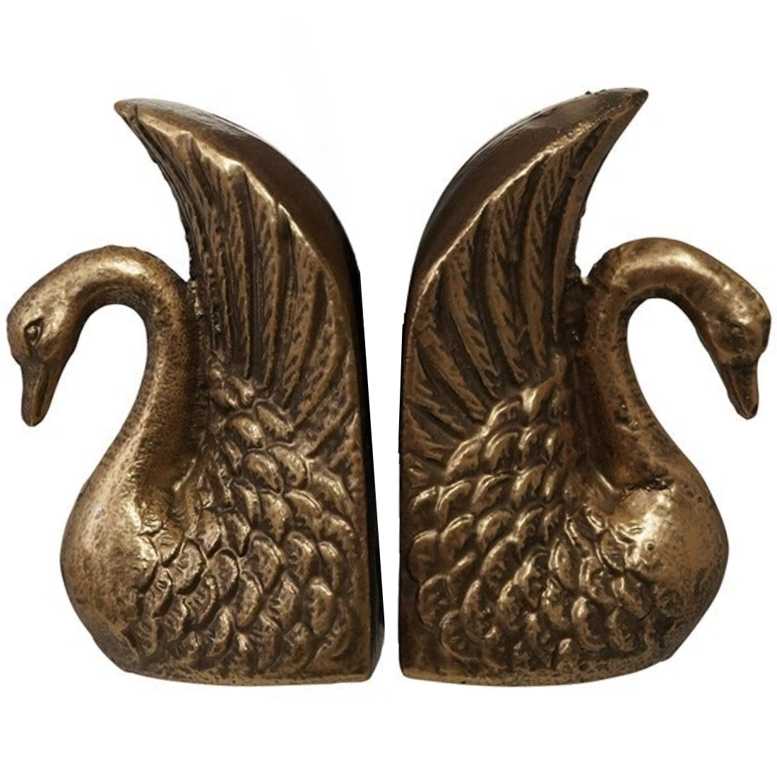 Cast Iron Swan Bookends
