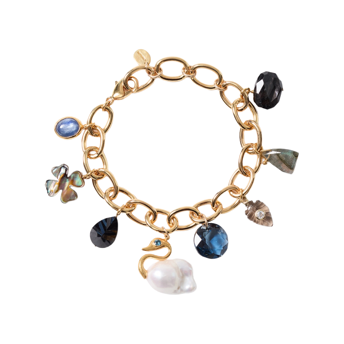 Swan Pearl Charm Bracelet