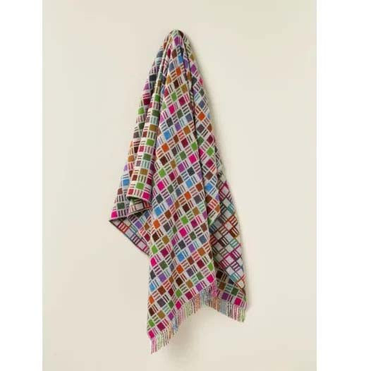 Ribbon Grey Merino Wool Throw Blanket