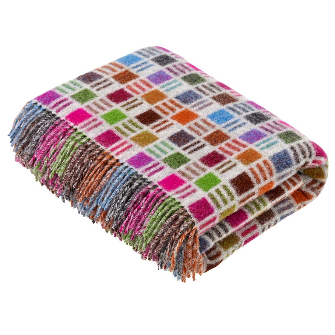 Ribbon Grey Merino Wool Throw Blanket