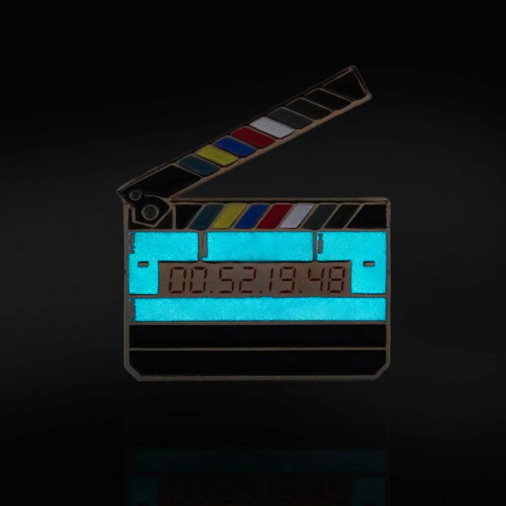 Glow in the Dark Timecode Slate Enamel Pin