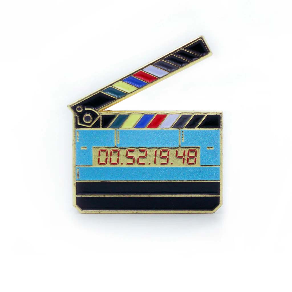 Glow in the Dark Timecode Slate Enamel Pin