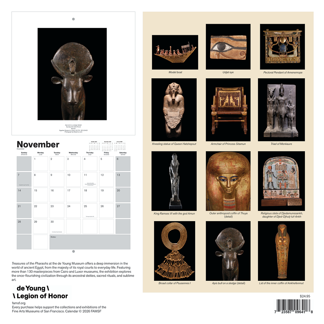 Treasures of the Pharaohs 2027 Wall Calendar