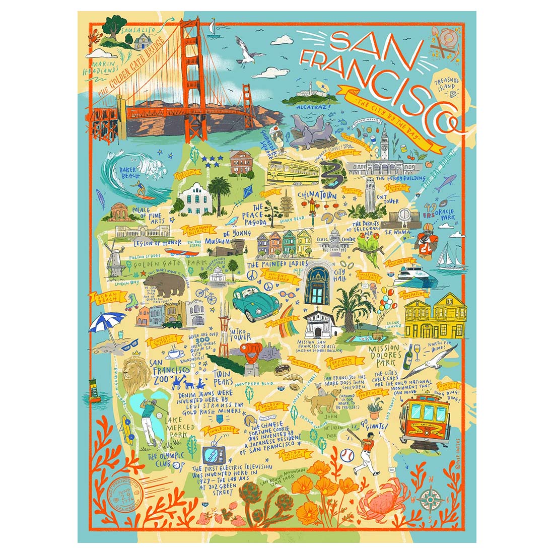 Illustrated San Francisco 500-Piece Jigsaw Puzzle