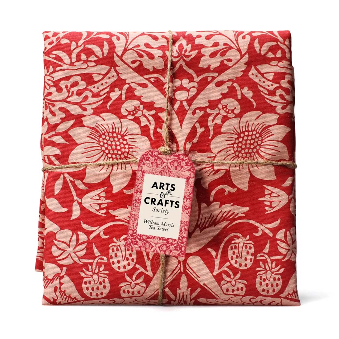 William Morris Raspberry Tea Towel