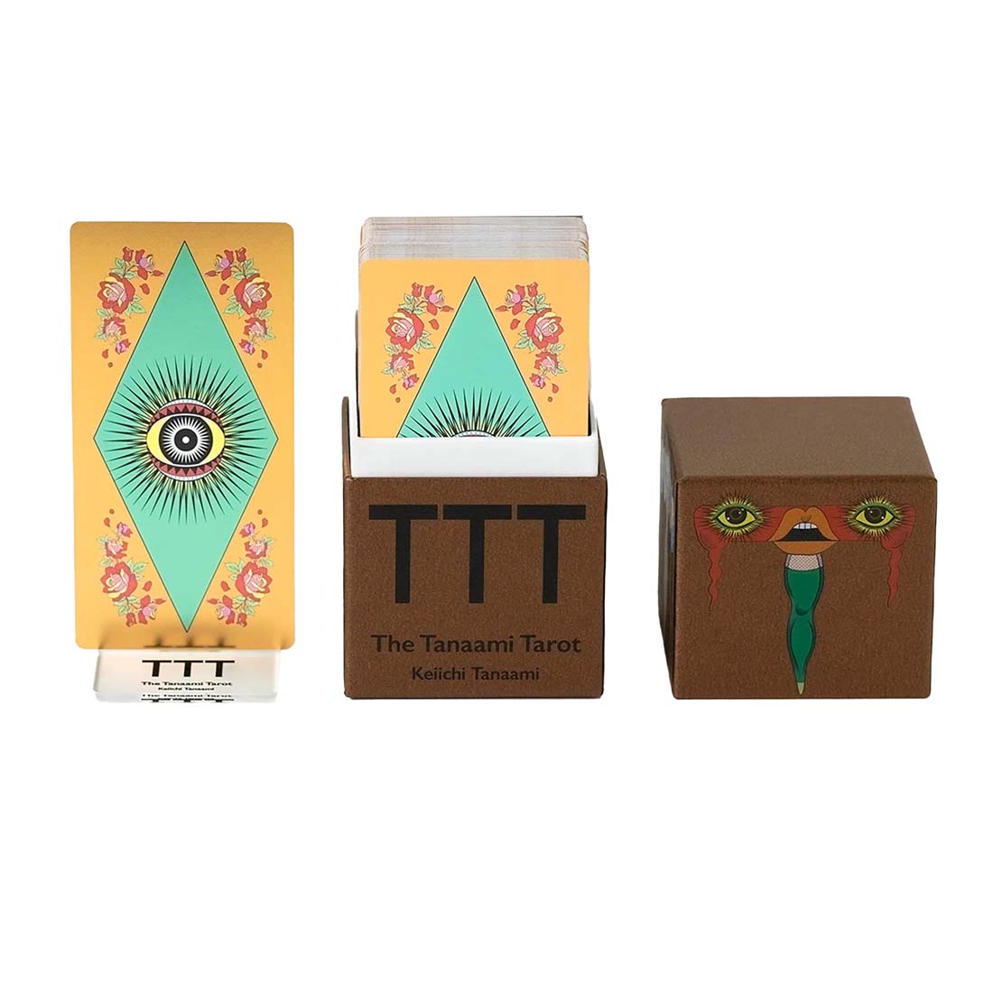 Tanaami Tarot cards with decorative boxes on a white background