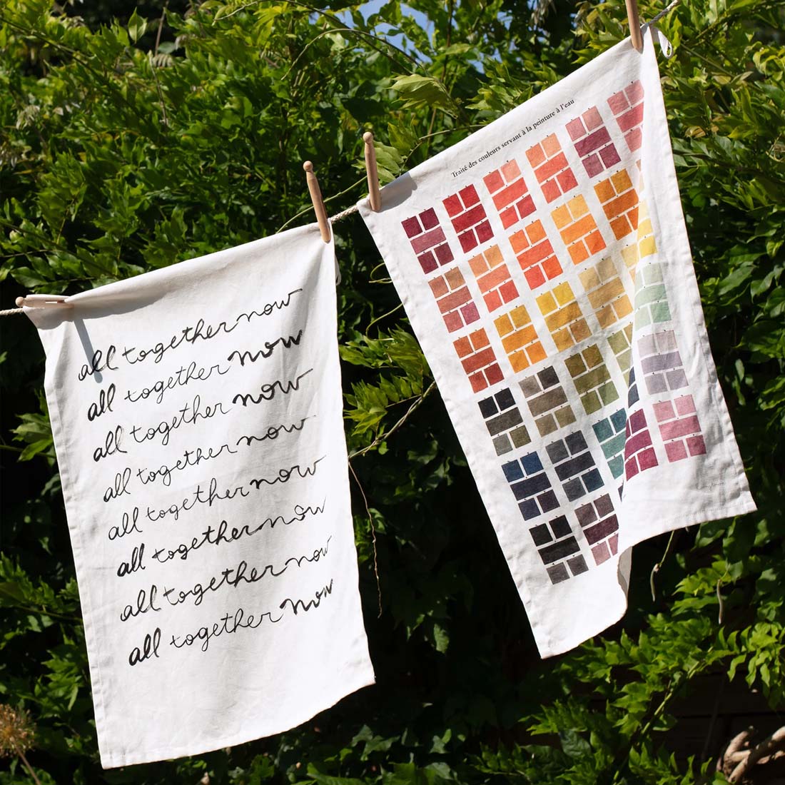 Watercolour Swatches Tea Towel