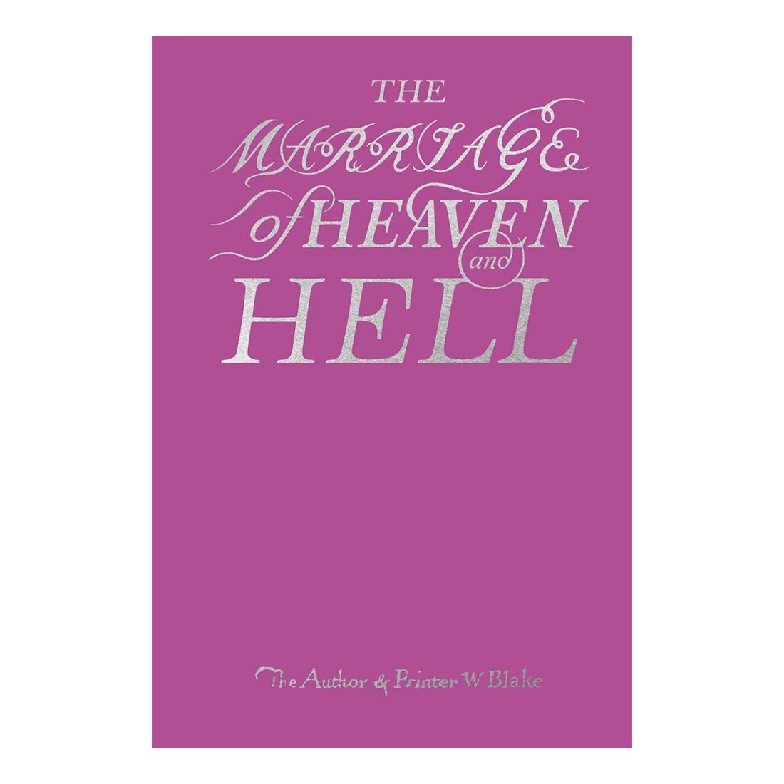 Book cover of 'The Marriage of Heaven and Hell' with purple background and silver text.