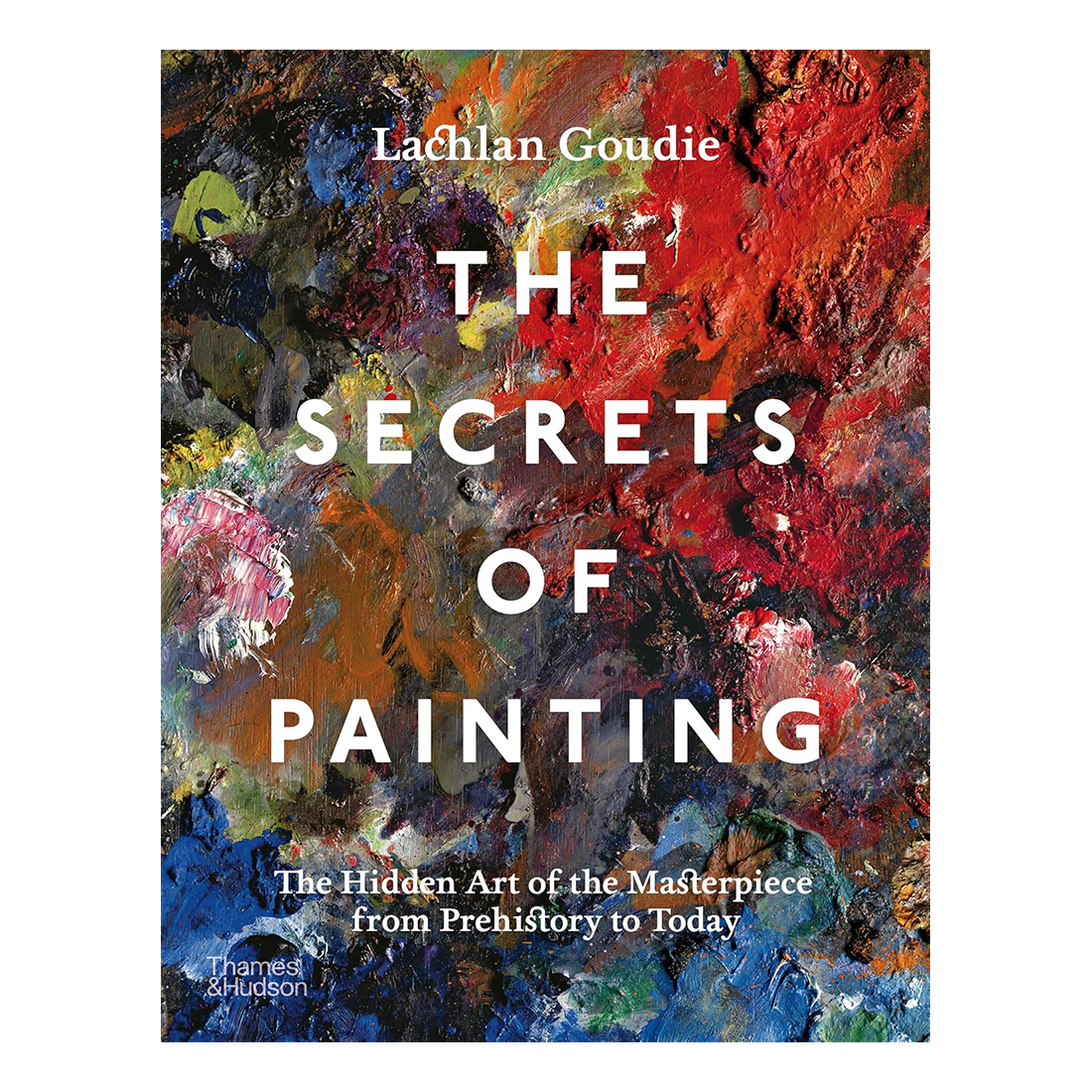 Book cover of 'The Secrets of Painting' by Lachlan Goudie with abstract art design.