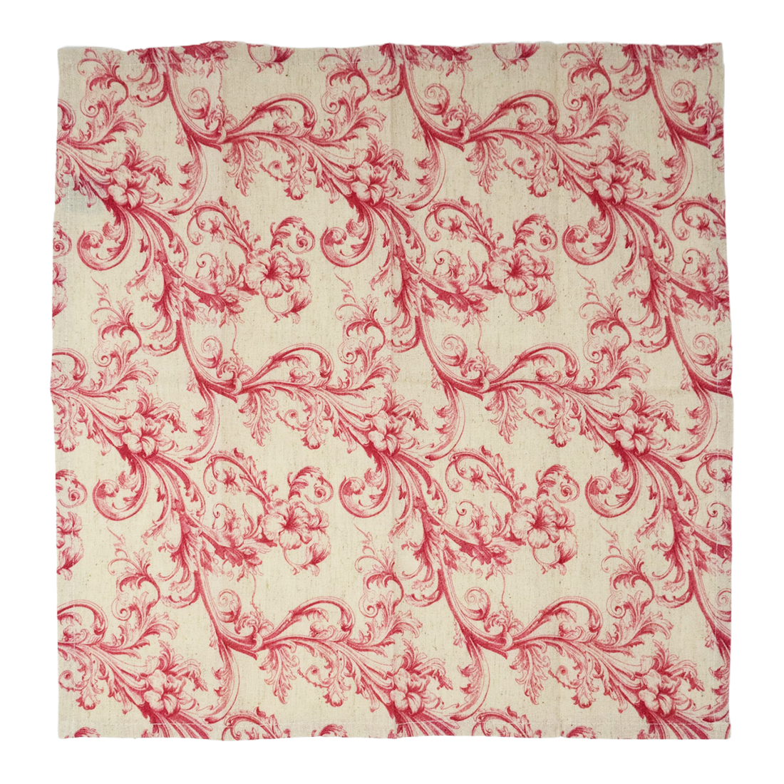 Red floral pattern on a white background