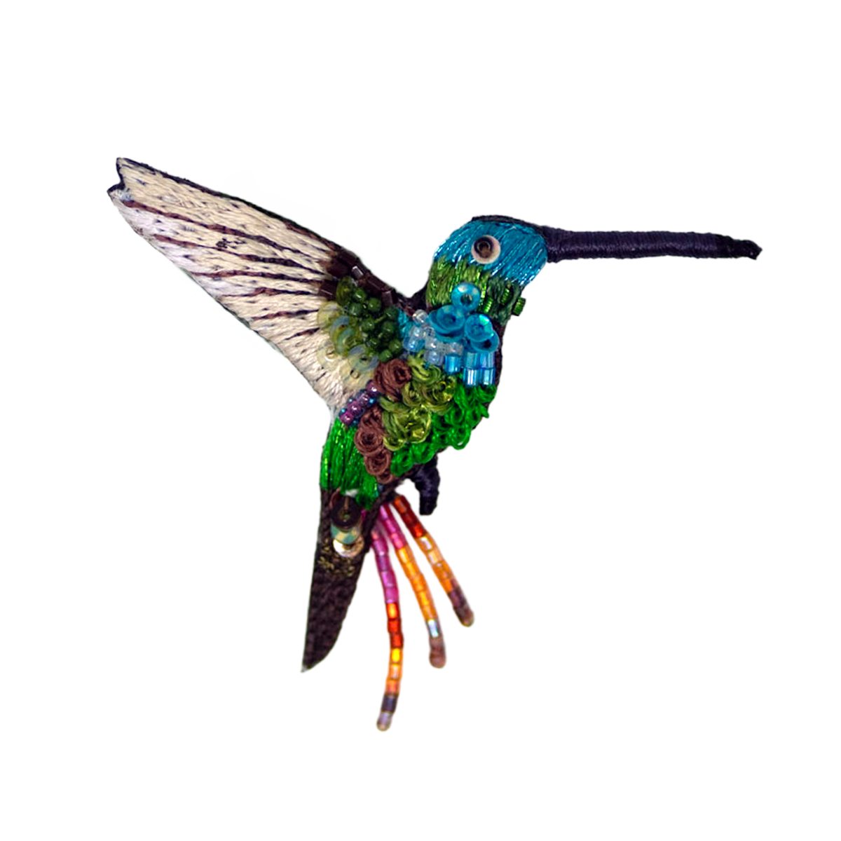 Emerald Chin Hummingbird Brooch
