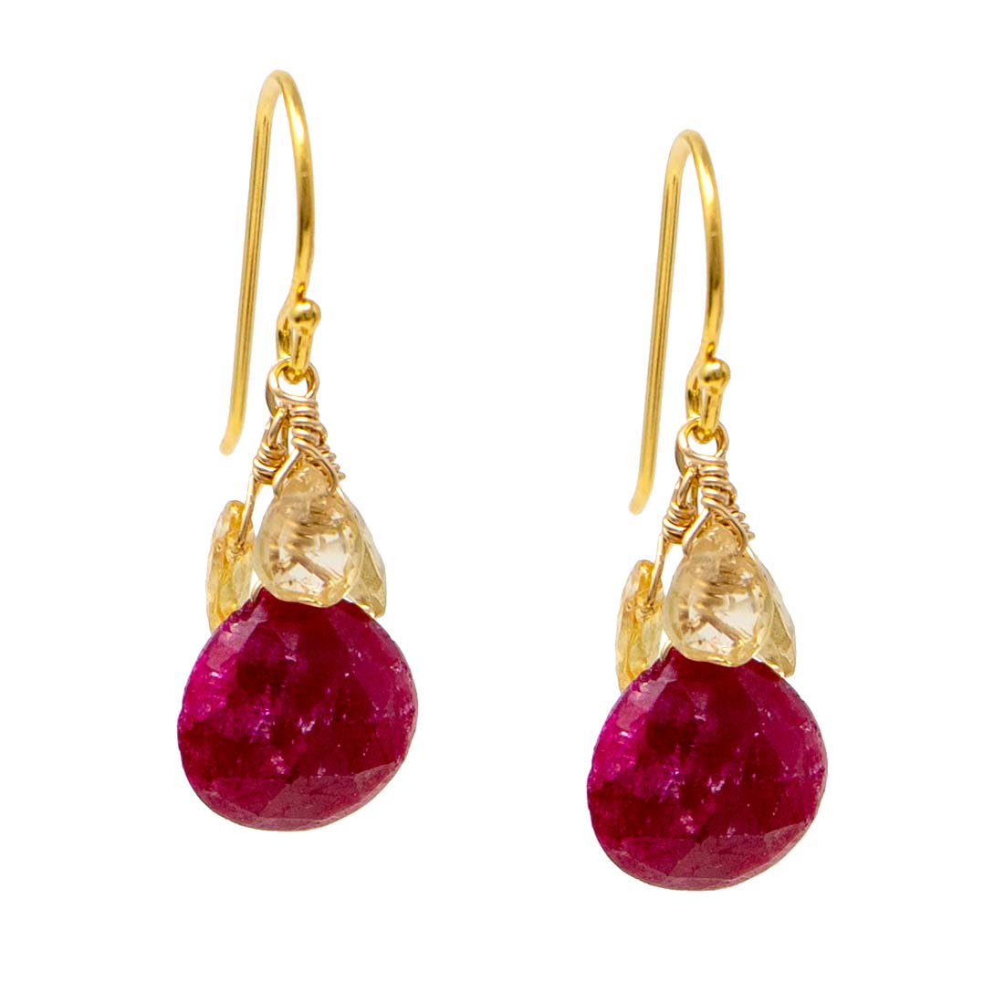 Ruby and Fancy Sapphire Earrings