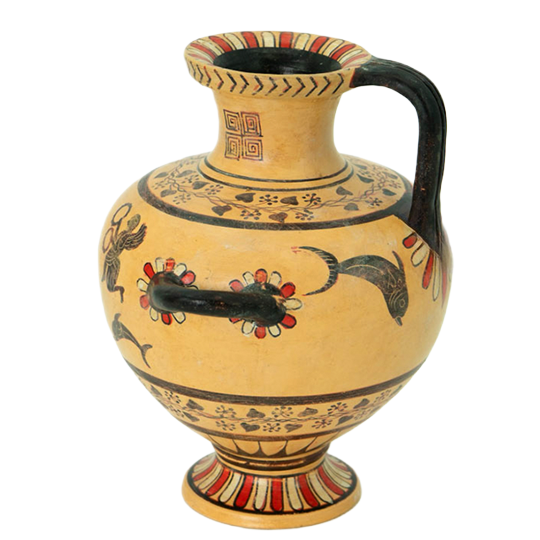 Decorative vase with floral patterns on a white background